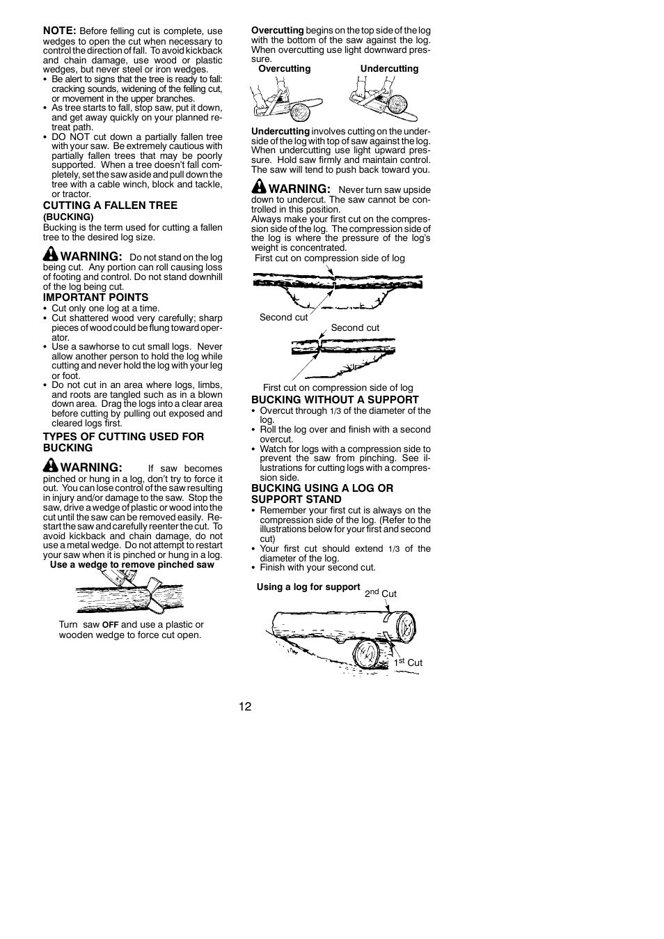 Warning | Poulan 545047502 User Manual | Page 12 / 18