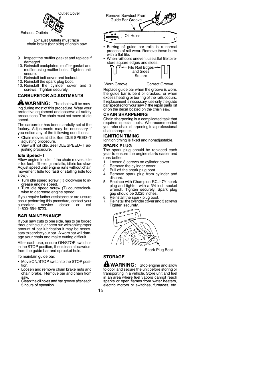 Warning | Poulan 545047502 User Manual | Page 15 / 18