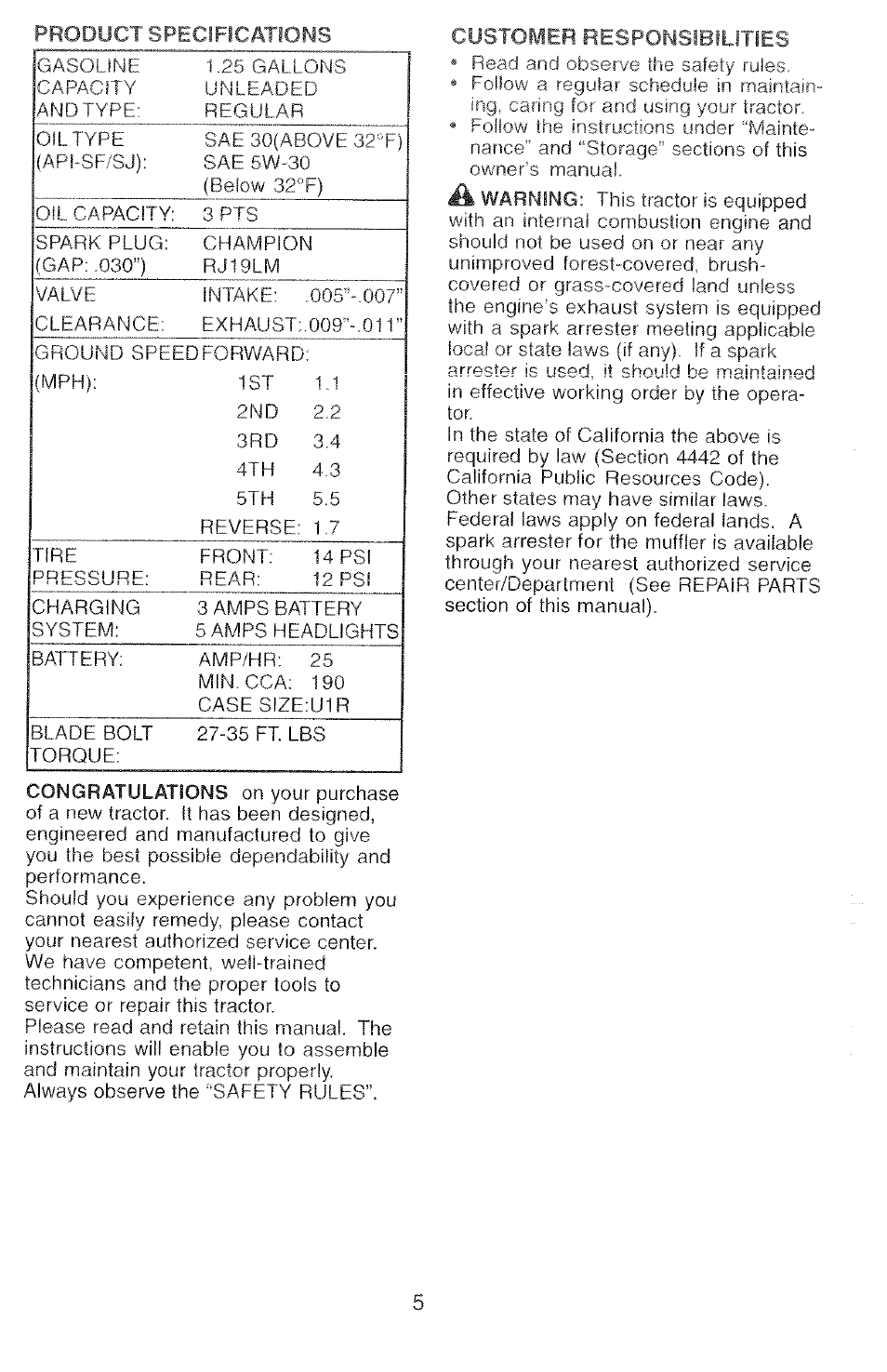 Poulan 2000-11 User Manual | Page 5 / 48