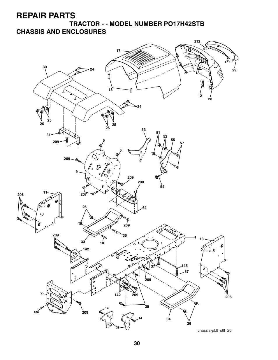 Repair parts | Poulan 187301 User Manual | Page 30 / 44