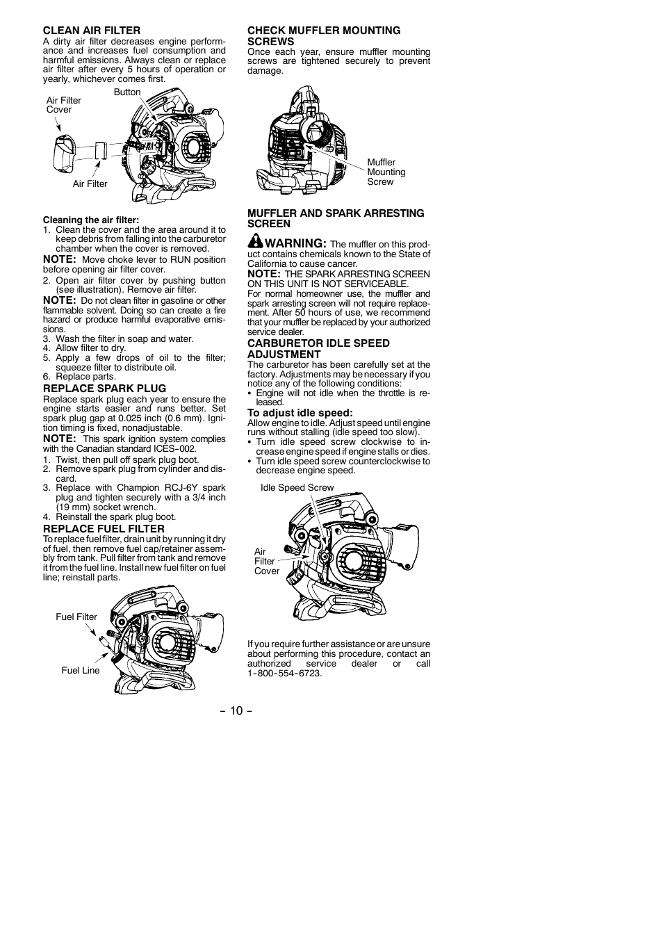 Warning | Poulan 115351327 User Manual | Page 10 / 14