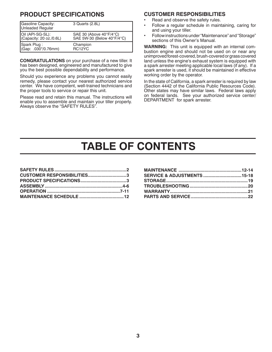 Poulan 433154 User Manual | Page 3 / 22