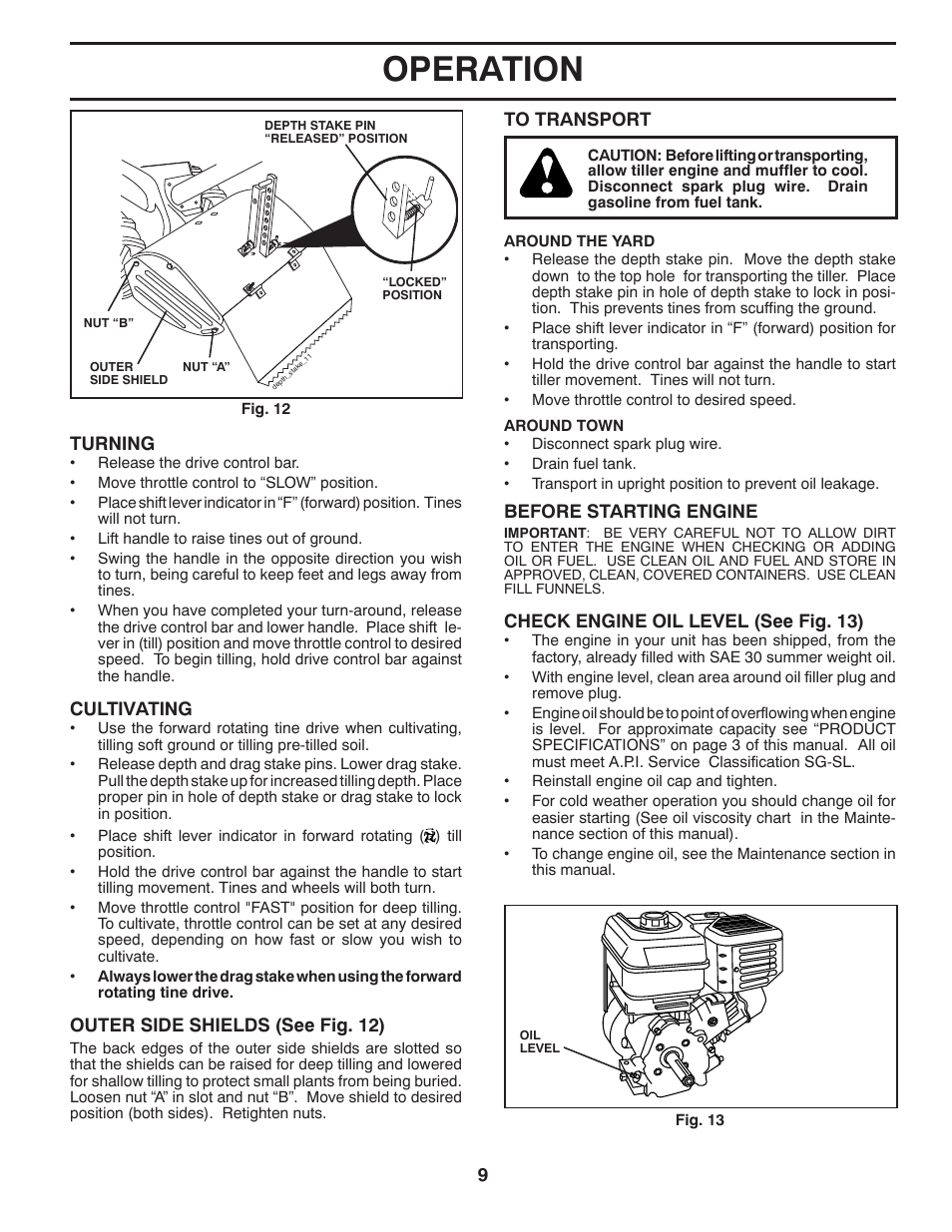 Operation | Poulan 433154 User Manual | Page 9 / 22