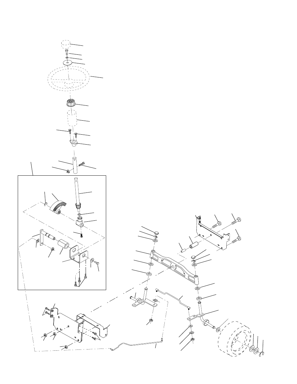 Tractor - - model number prk17h42sta, Steering assembly | Poulan 177580 User Manual | Page 34 / 48