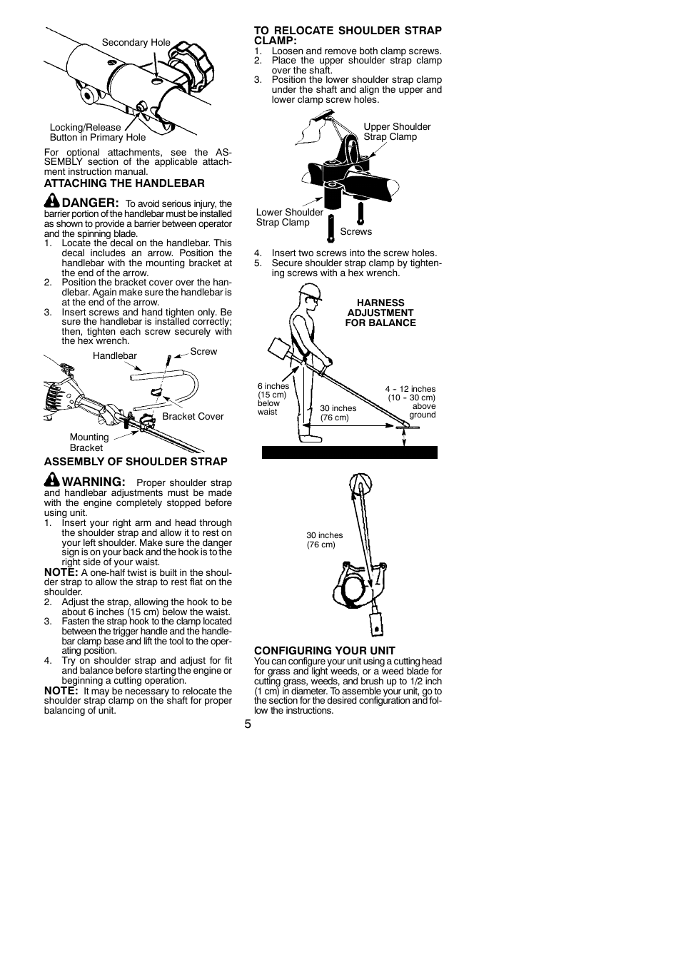 Danger, Warning | Poulan PP336 User Manual | Page 5 / 20