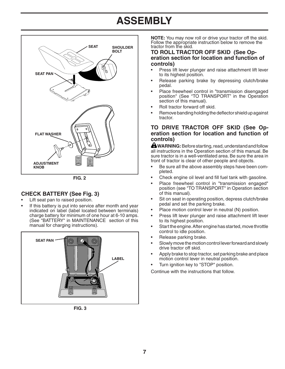 Assembly | Poulan 403444 User Manual | Page 7 / 30