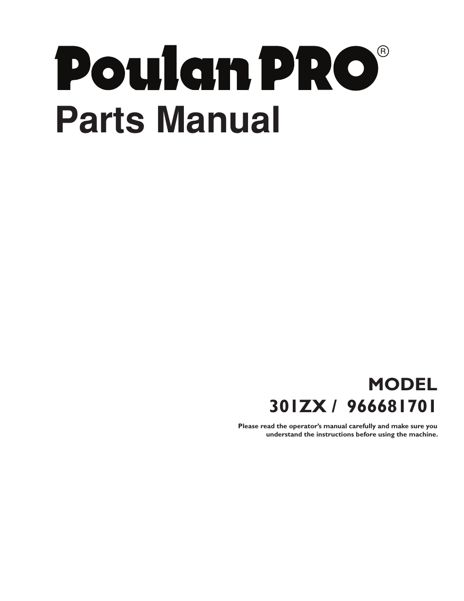 Poulan 301ZX User Manual | 24 pages