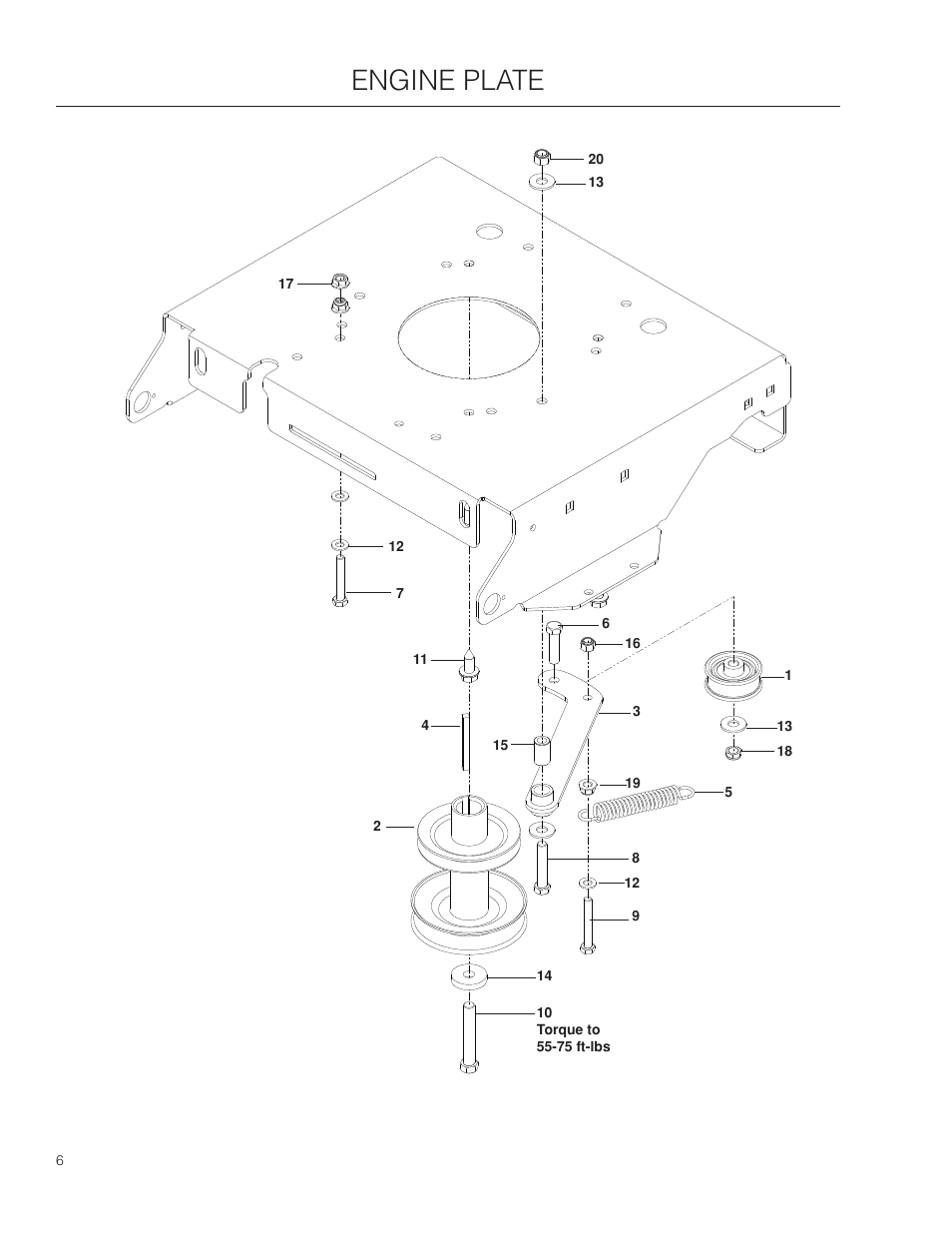 Engine plate | Poulan 301ZX User Manual | Page 6 / 24