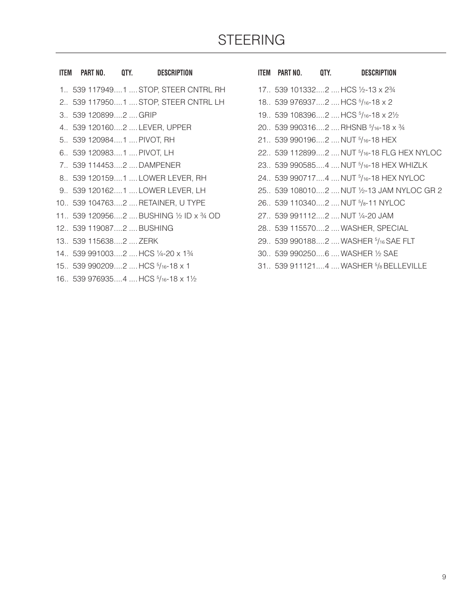 Steering | Poulan 301ZX User Manual | Page 9 / 24