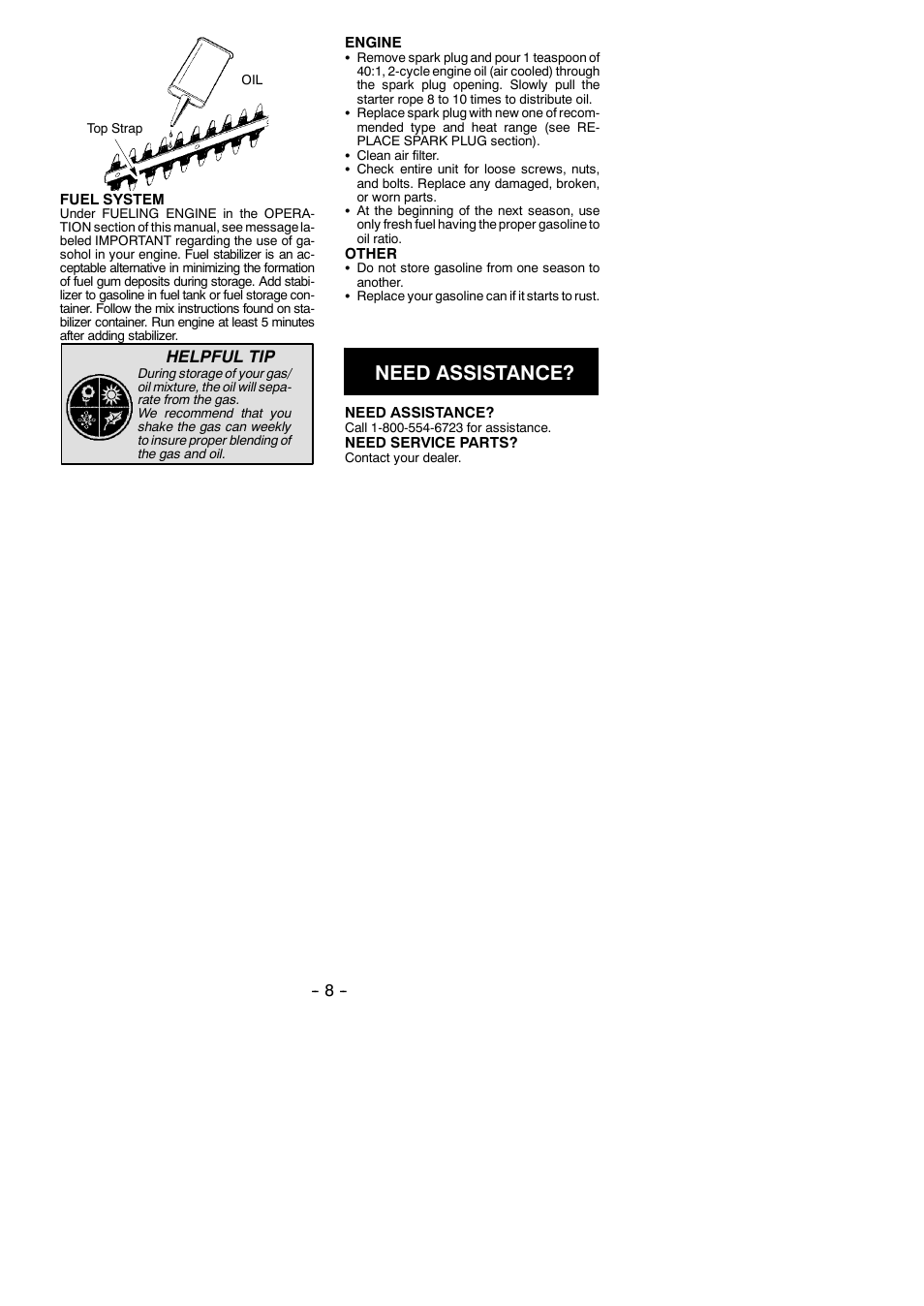 Need assistance, Helpful tip | Poulan GHT195 User Manual | Page 8 / 11