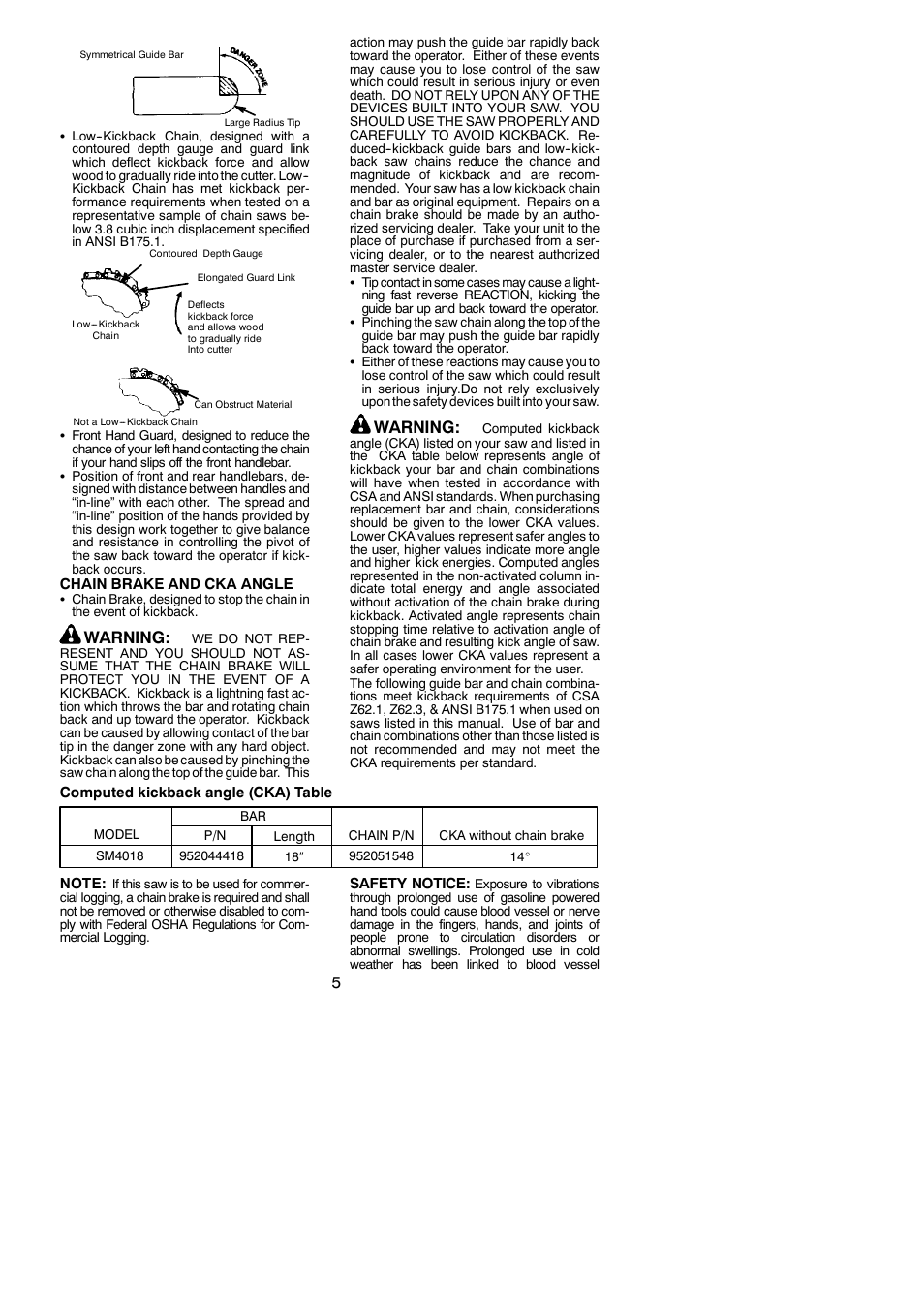 Warning | Poulan 545123649 User Manual | Page 5 / 18