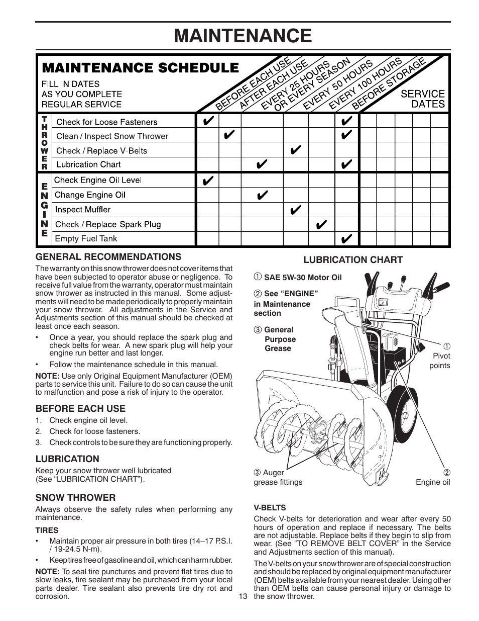 Maintenance | Poulan 96194000500 User Manual | Page 13 / 48