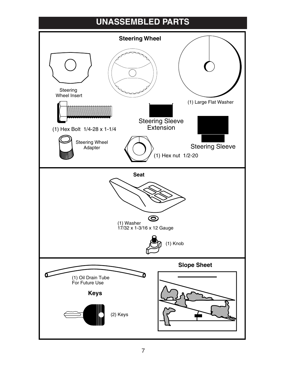 Unassembled parts | Poulan 193008 User Manual | Page 7 / 29
