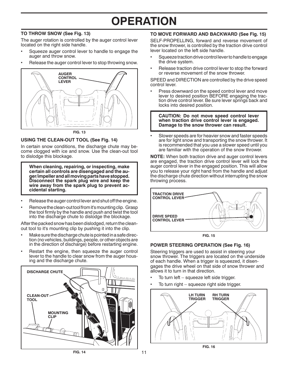 Operation | Poulan Pro PR8P27ES SNOW THROWER User Manual | Page 11 / 44