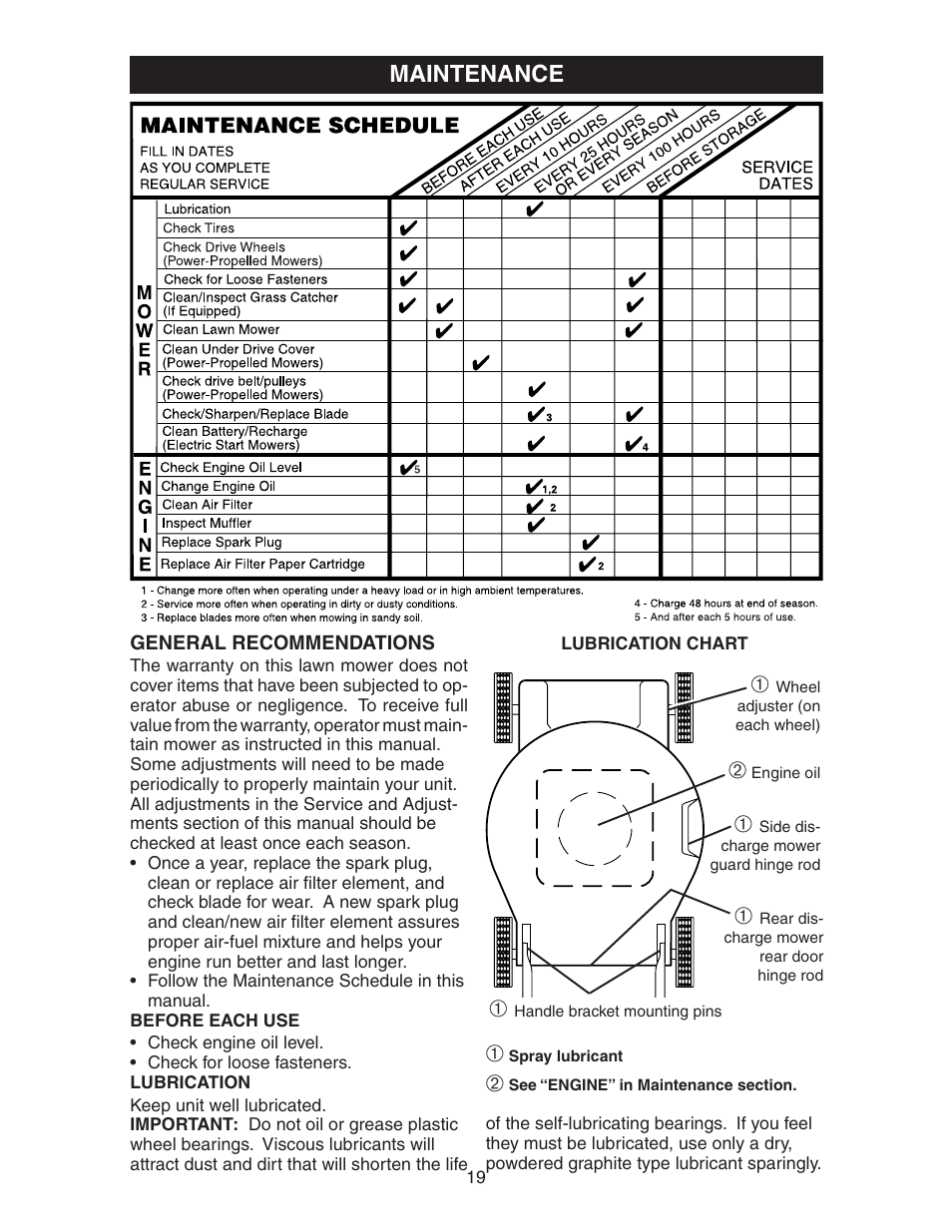 Maintenance | Poulan 172777 User Manual | Page 19 / 24