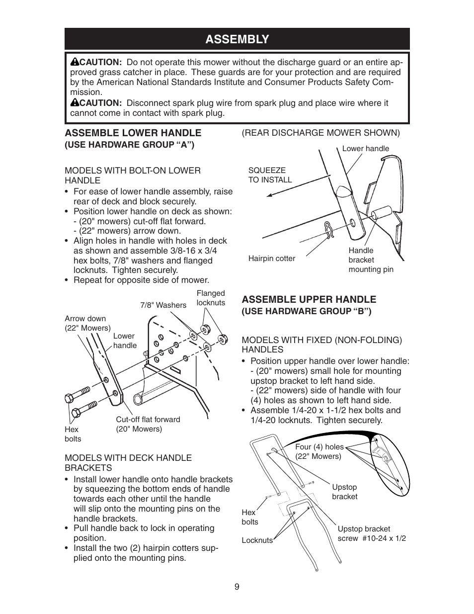 Assembly | Poulan 172777 User Manual | Page 9 / 24