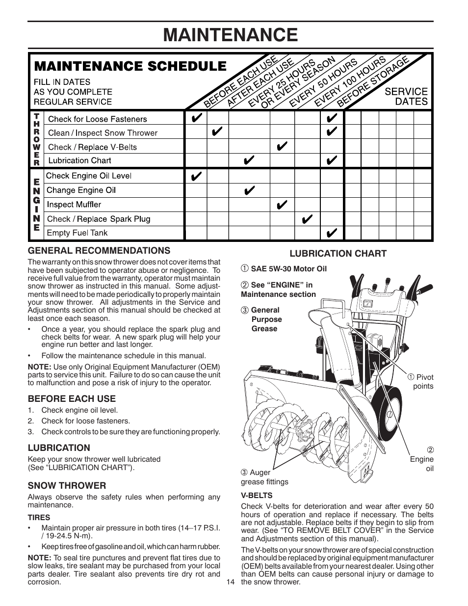 Maintenance | Poulan 961980022 User Manual | Page 14 / 40