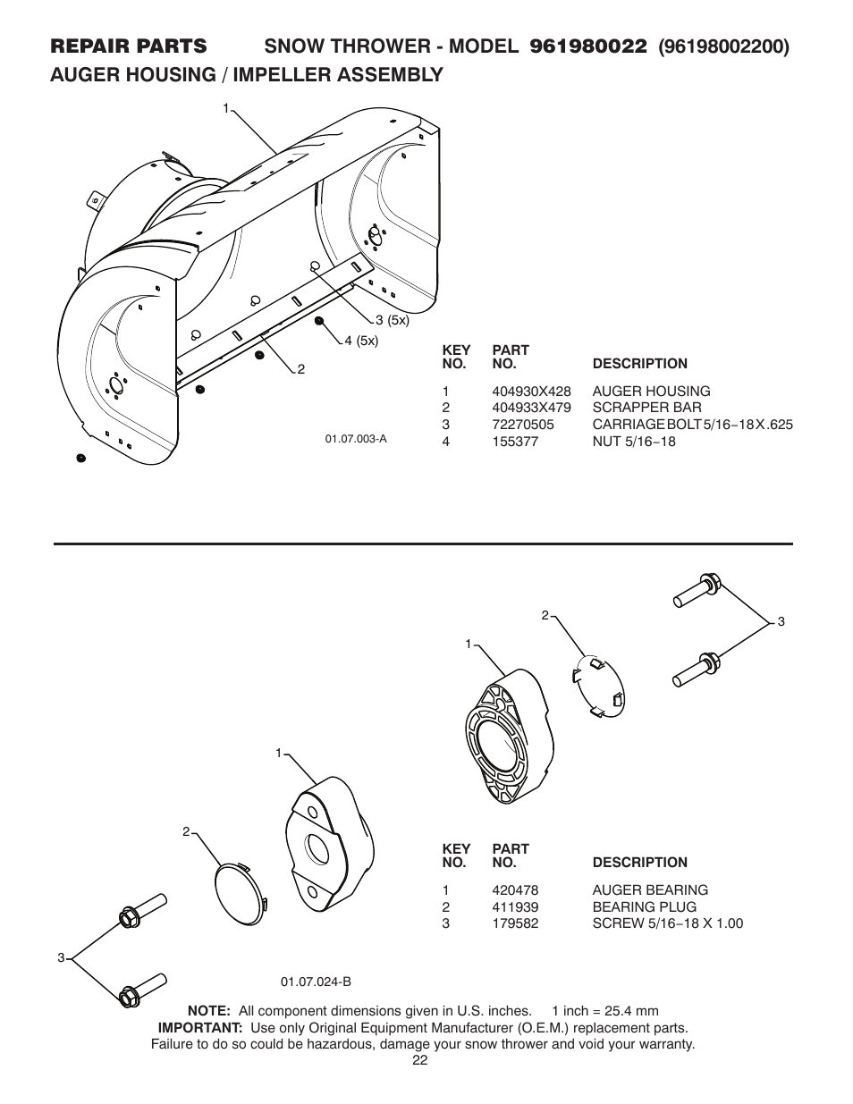 Poulan 961980022 User Manual | Page 22 / 40