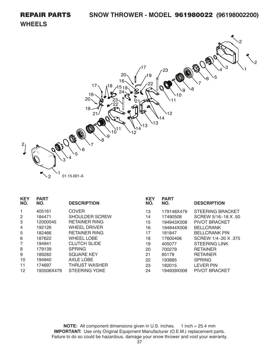 Poulan 961980022 User Manual | Page 37 / 40