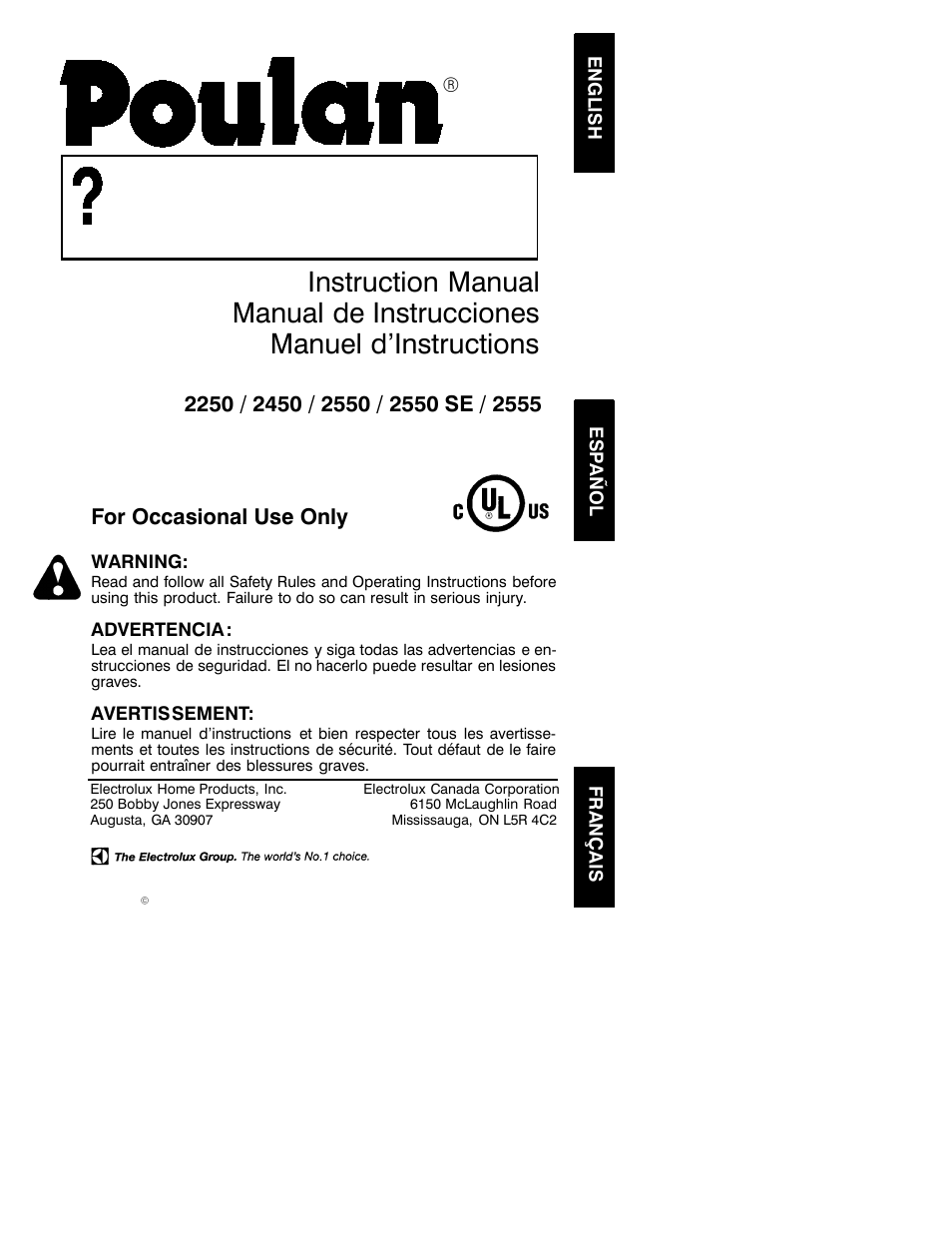 Poulan 2003-06 User Manual | 18 pages