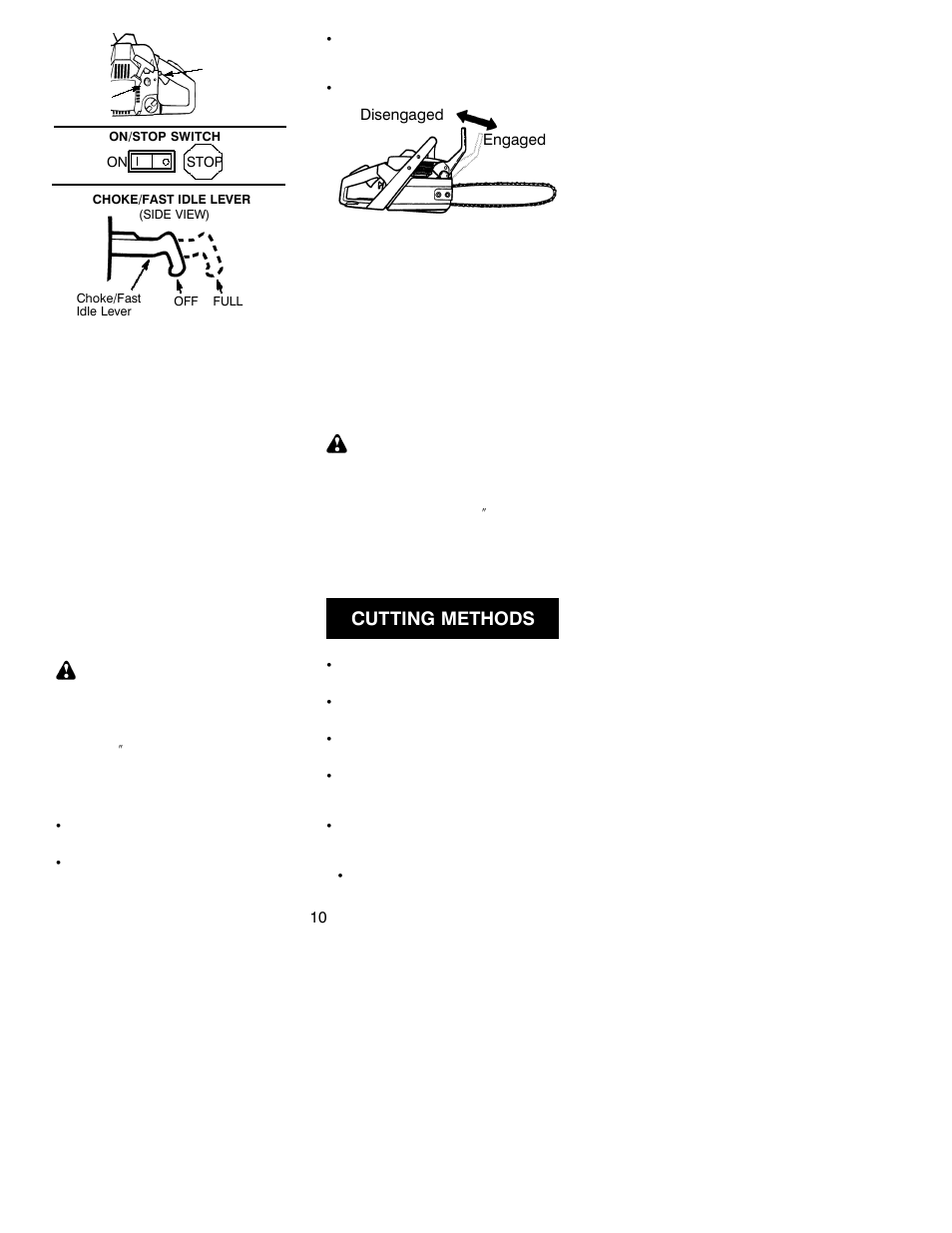 Cutting methods | Poulan 2003-06 User Manual | Page 10 / 18