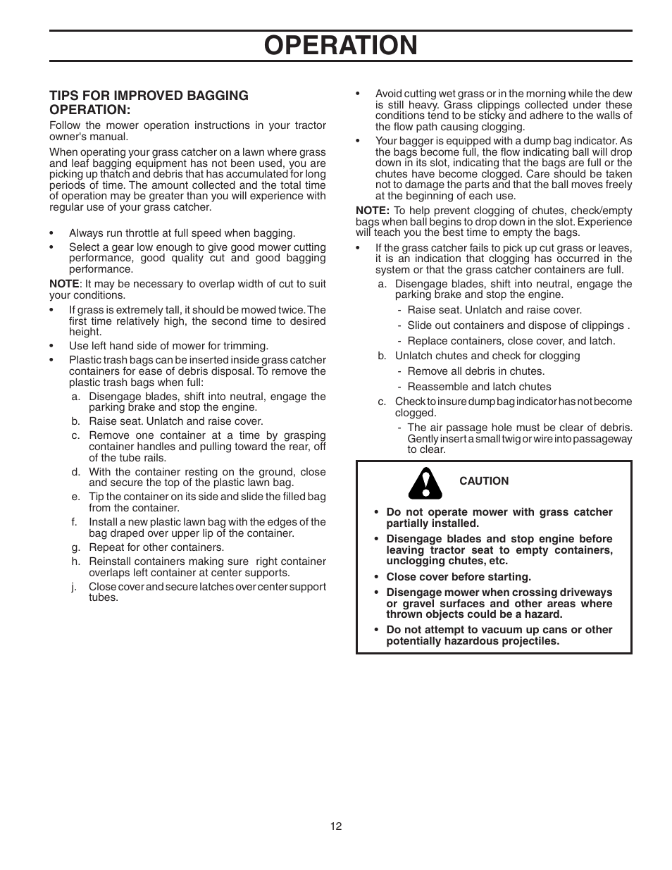 Operation | Poulan C342B User Manual | Page 12 / 19