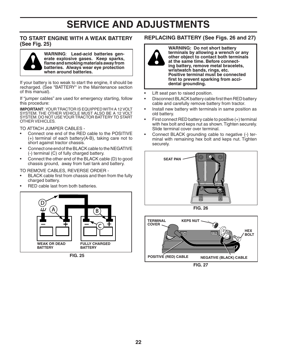 Service and adjustments | Poulan 184210 User Manual | Page 22 / 48