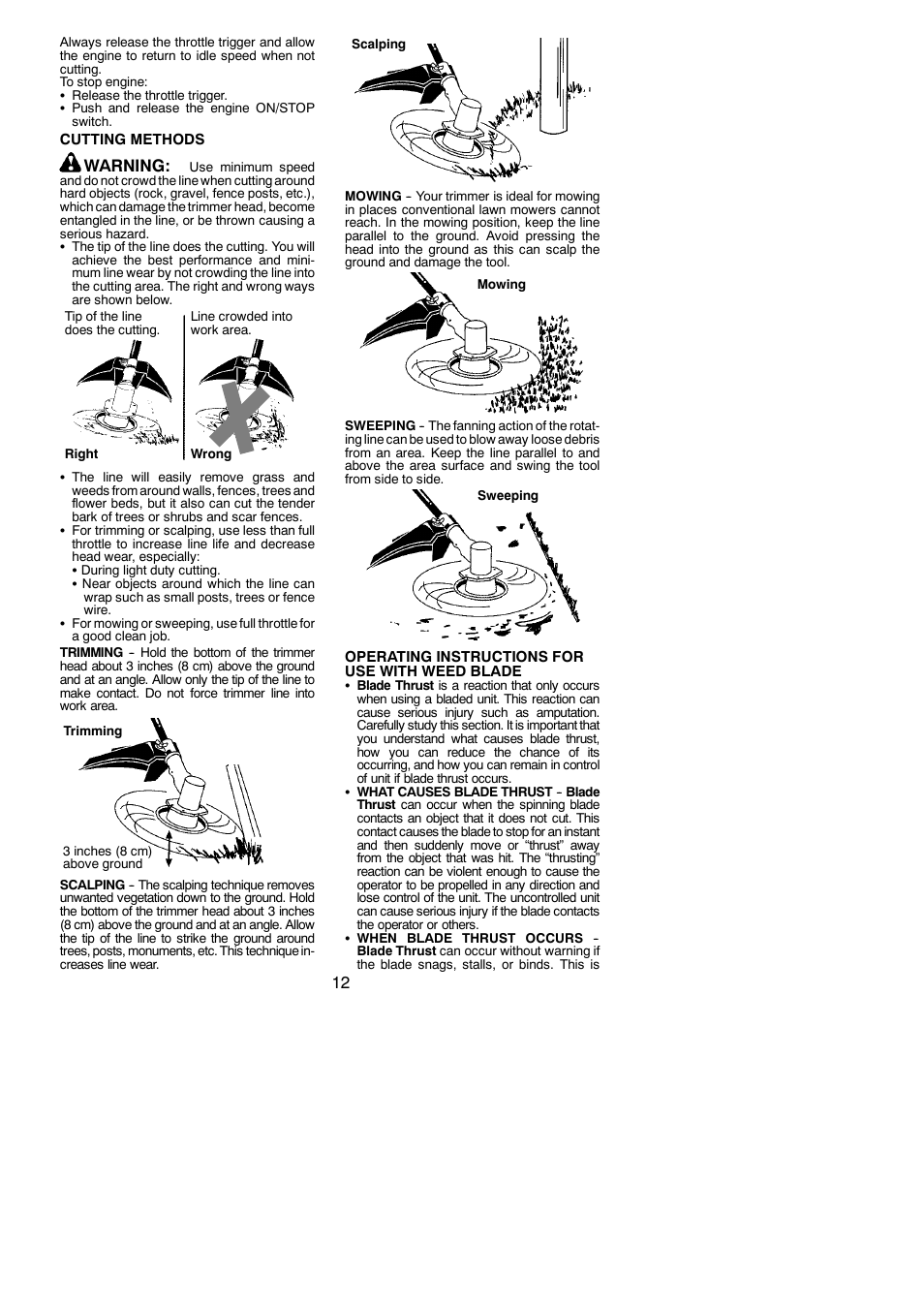 Warning | Poulan Pro PP325 User Manual | Page 12 / 21