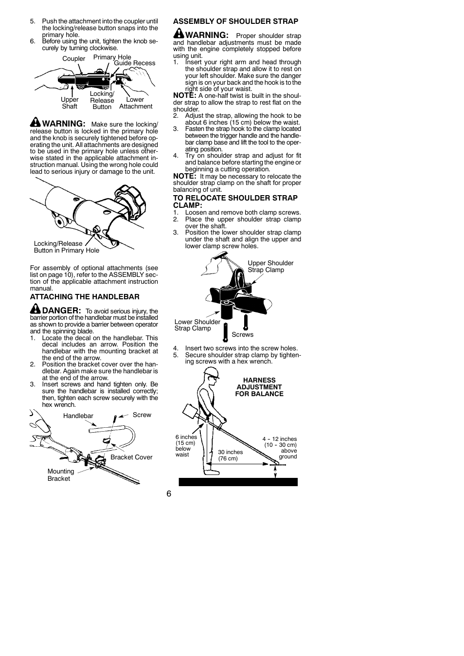 Warning, Danger | Poulan Pro PP325 User Manual | Page 6 / 21