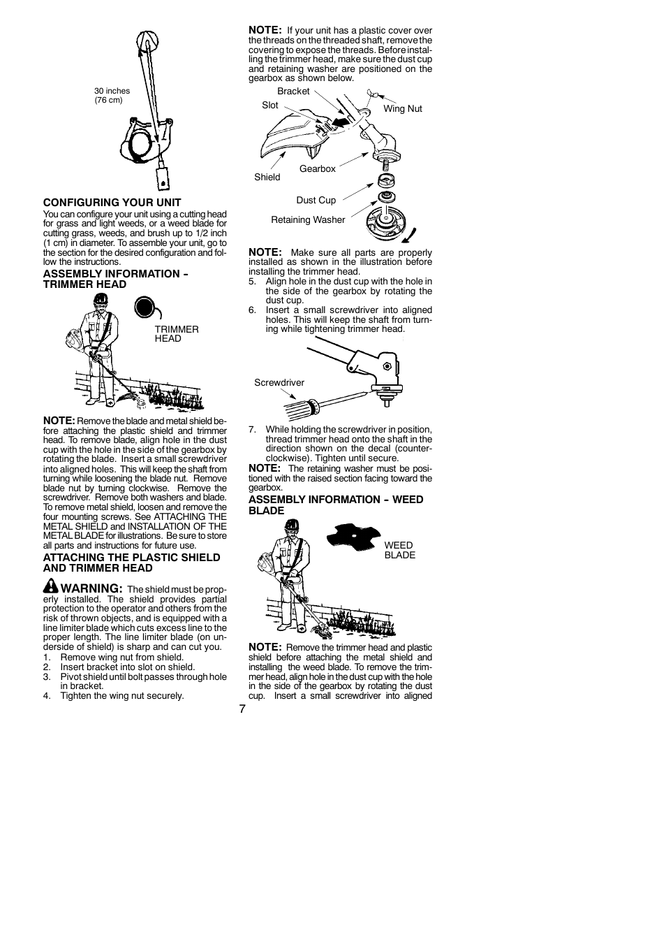 Warning | Poulan Pro PP325 User Manual | Page 7 / 21