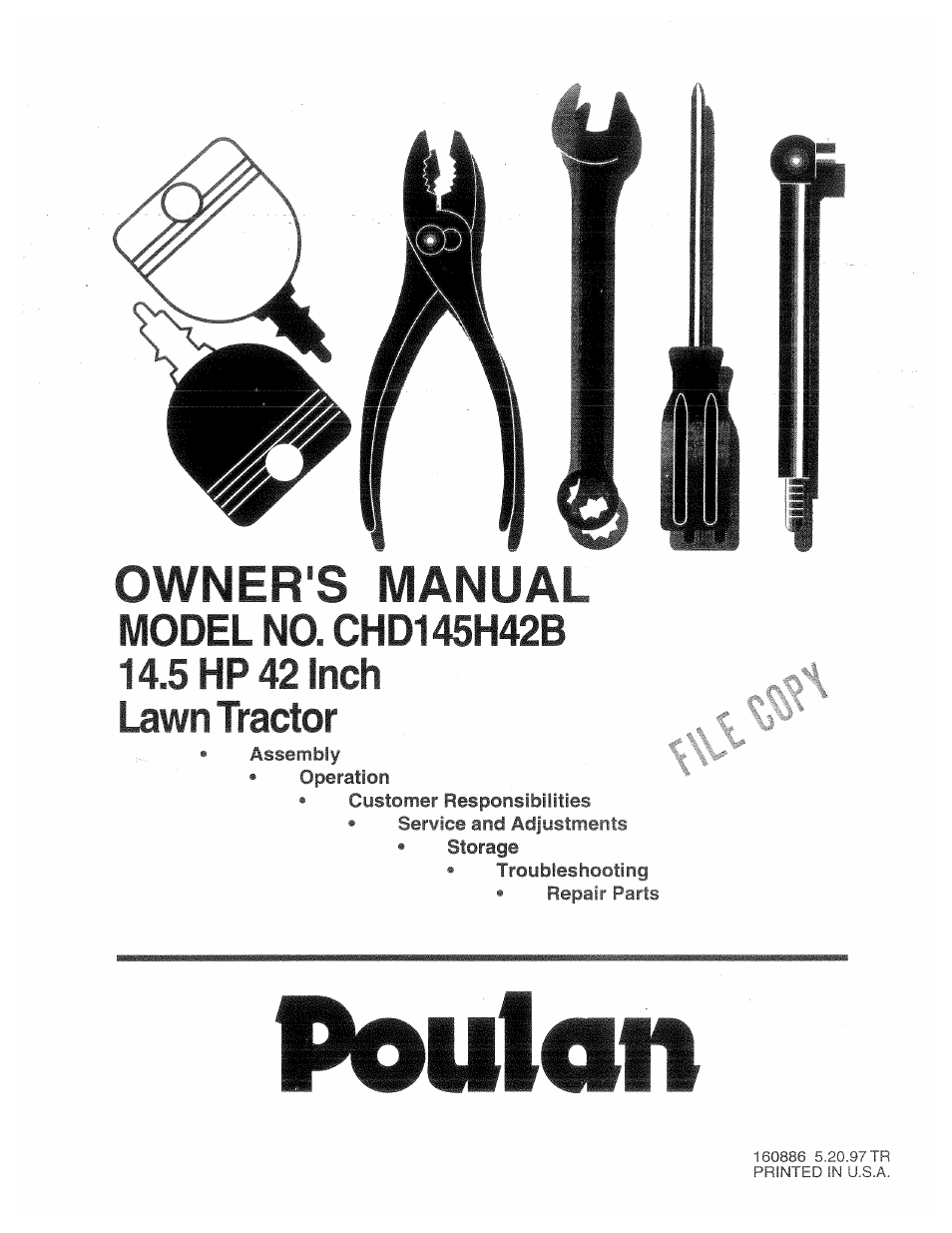 Poulan 160886 User Manual | 46 pages