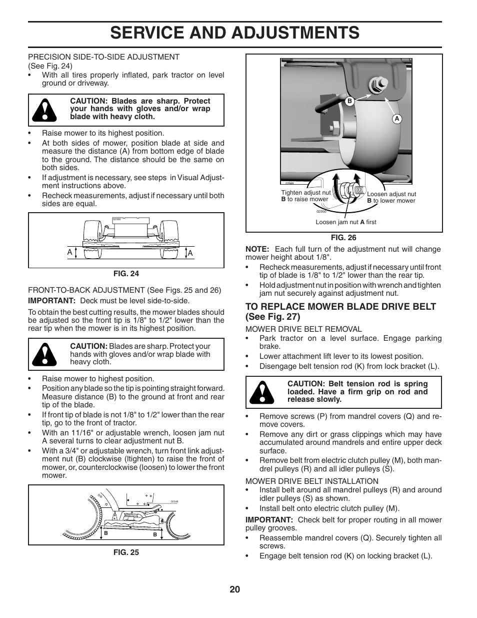 Service and adjustments | Poulan 404489 User Manual | Page 20 / 30