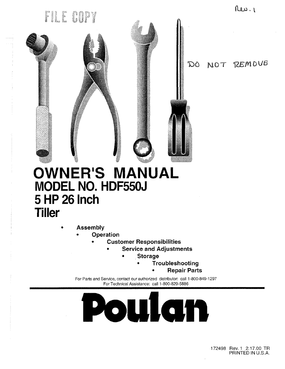 Poulan 172498 User Manual | 24 pages