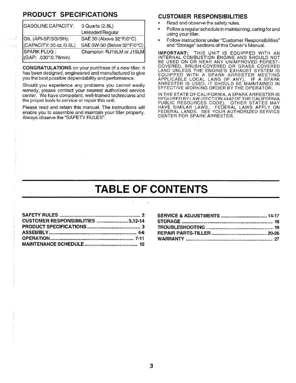 Poulan CHDR500E User Manual | Page 3 / 28