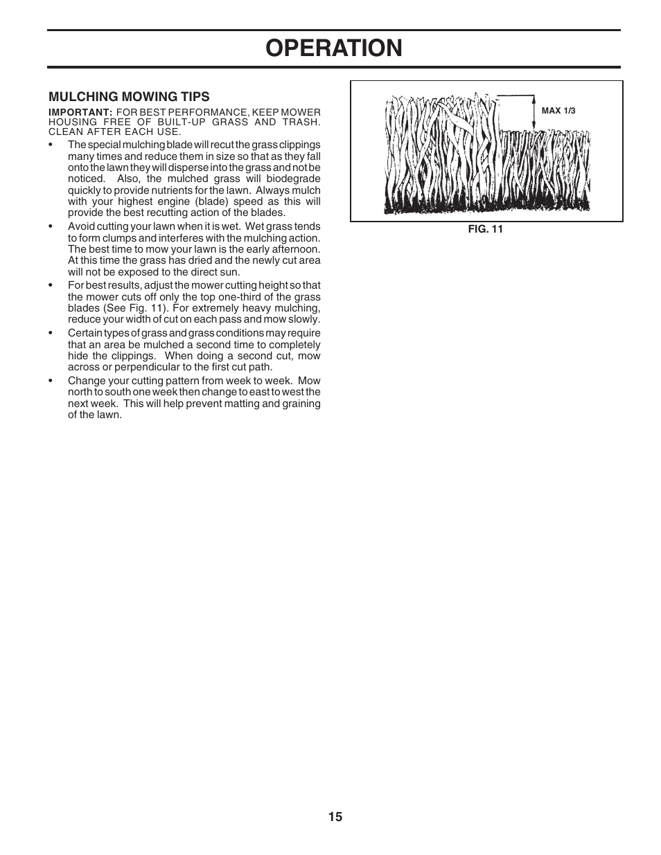 Operation | Poulan 180241 User Manual | Page 15 / 48