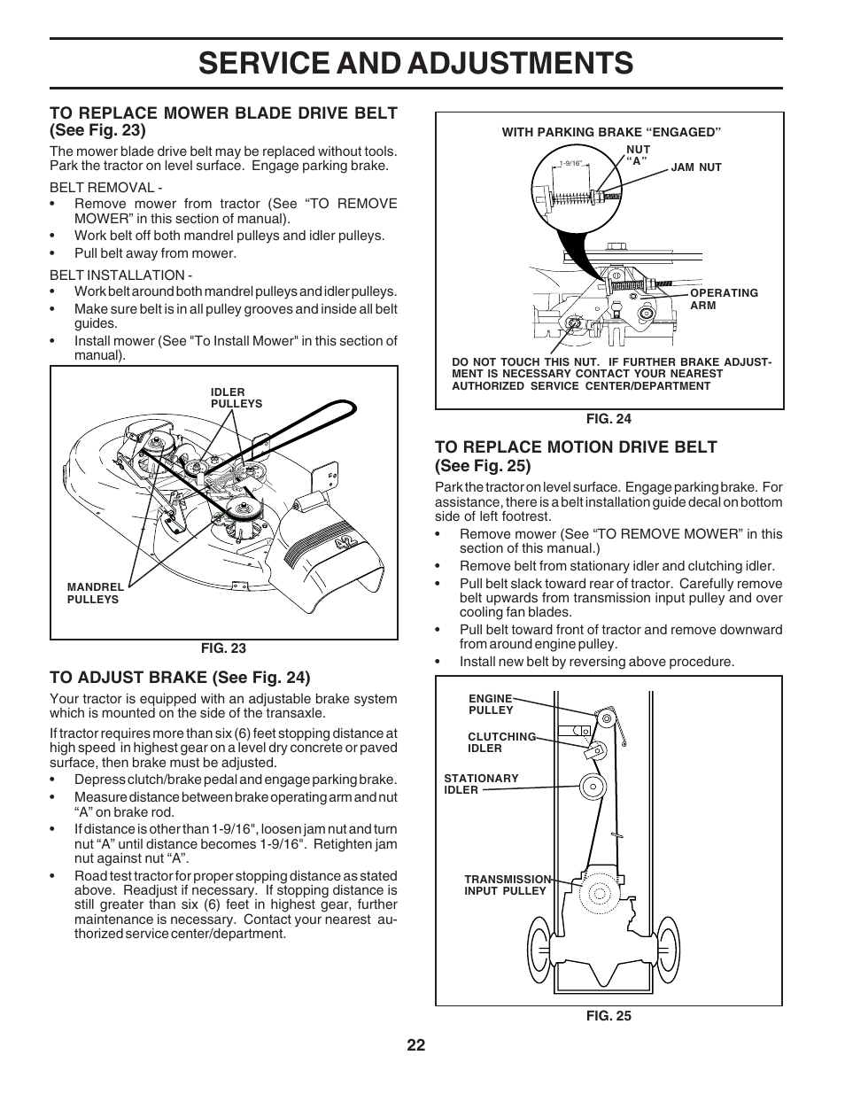 Service and adjustments | Poulan 180241 User Manual | Page 22 / 48