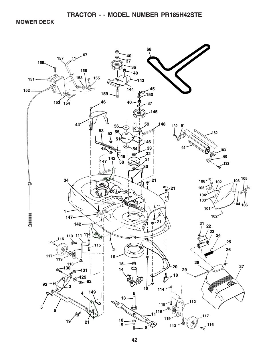 Mower deck | Poulan 180241 User Manual | Page 42 / 48