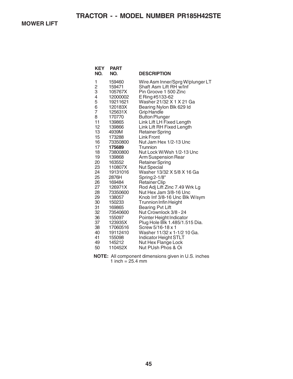 Poulan 180241 User Manual | Page 45 / 48