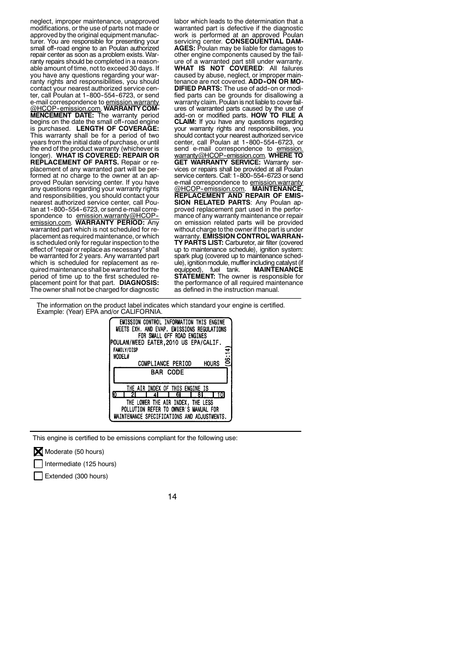 Poulan P3500 User Manual | Page 14 / 14