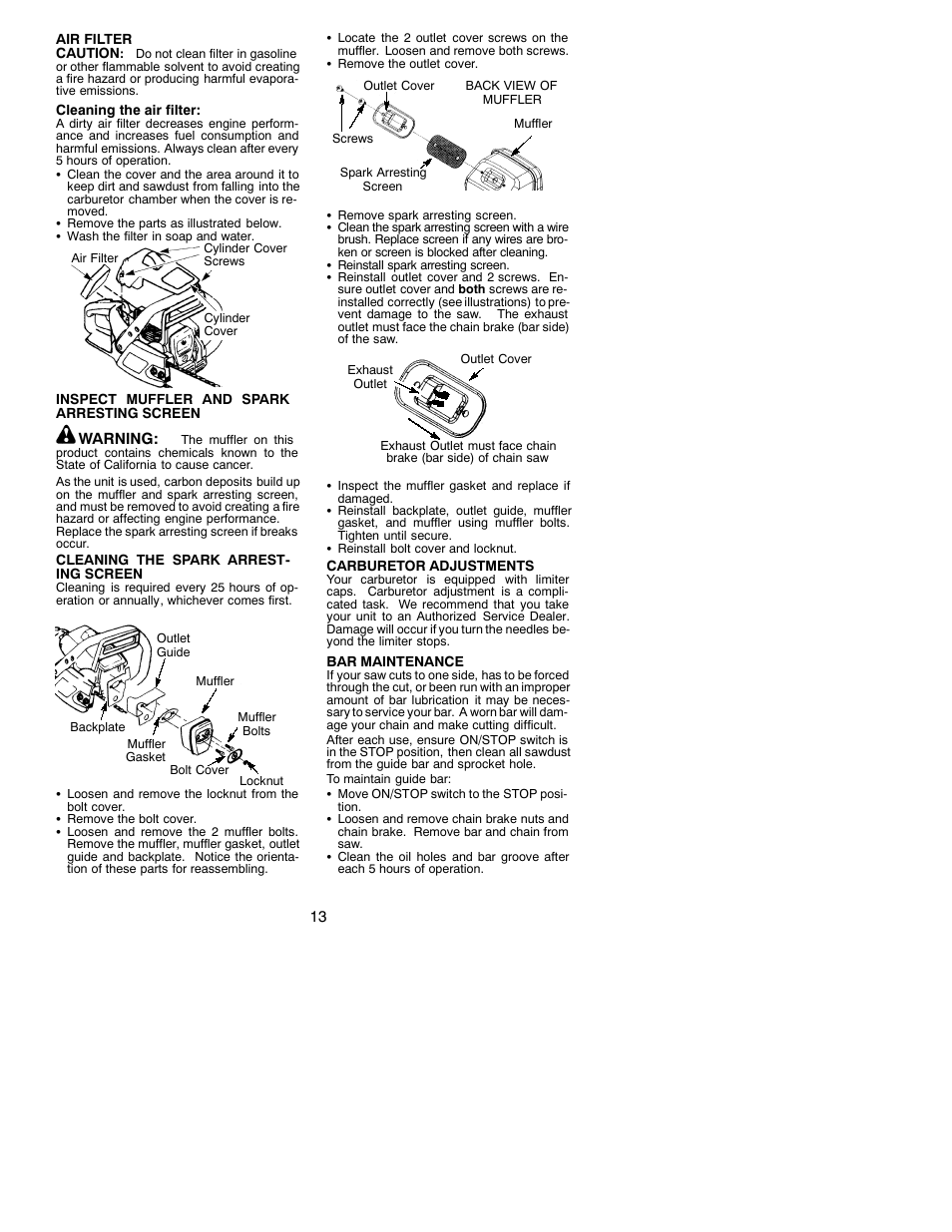 Poulan 2050 User Manual | Page 13 / 16