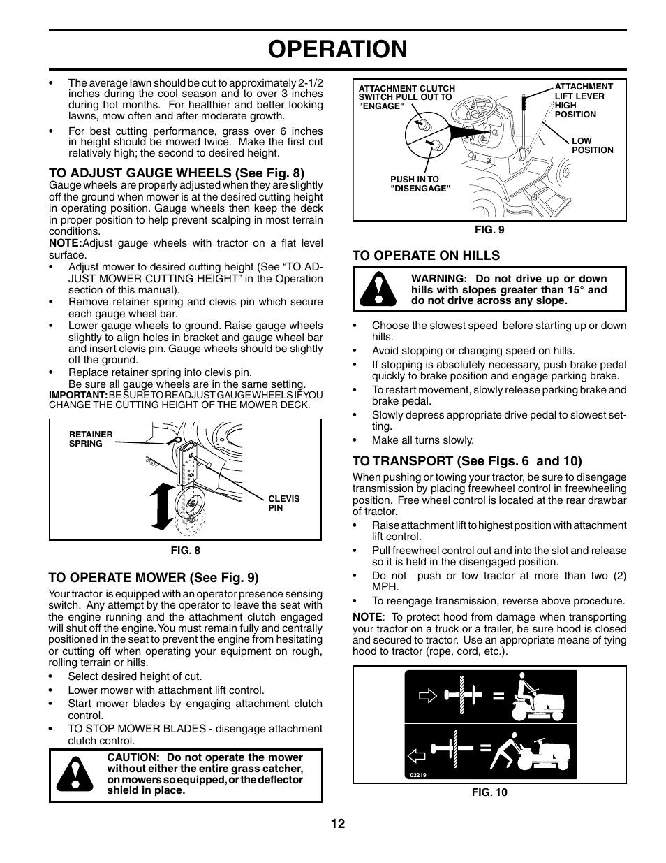 Operation | Poulan 186914 User Manual | Page 12 / 48