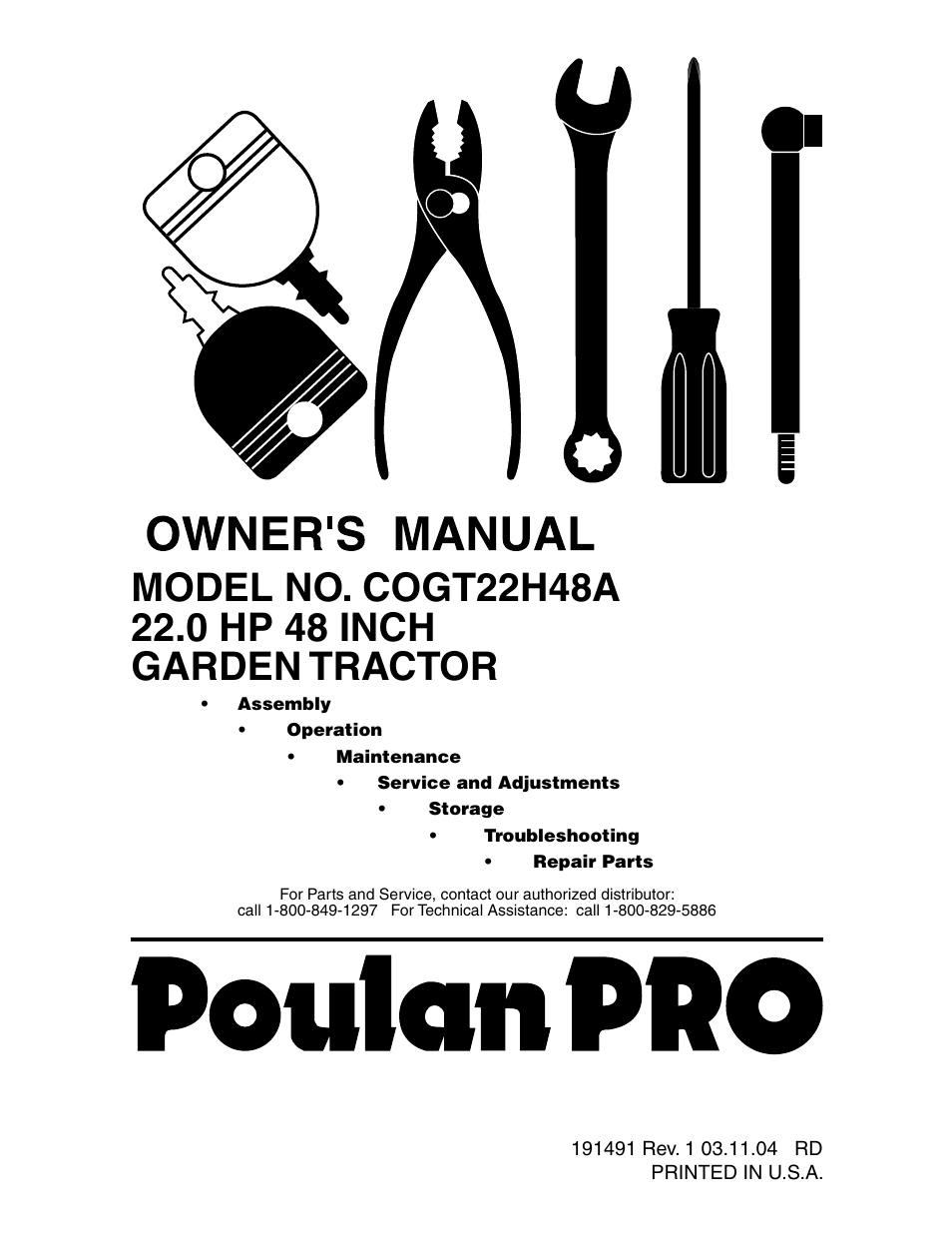 Poulan 191491 User Manual | 33 pages