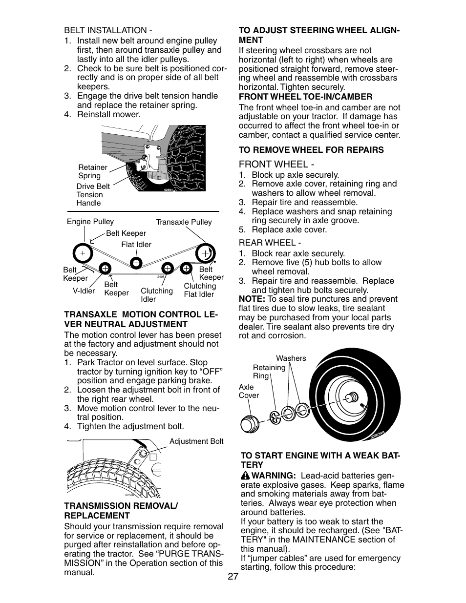 Front wheel | Poulan 191491 User Manual | Page 27 / 33
