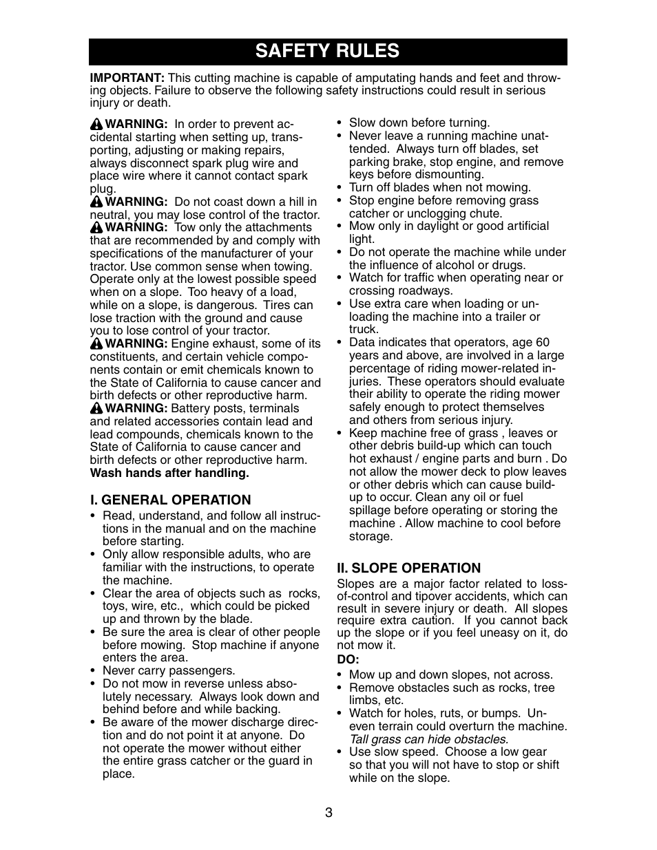 Safety rules | Poulan 191491 User Manual | Page 3 / 33