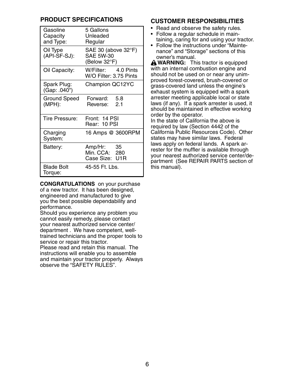 Poulan 191491 User Manual | Page 6 / 33