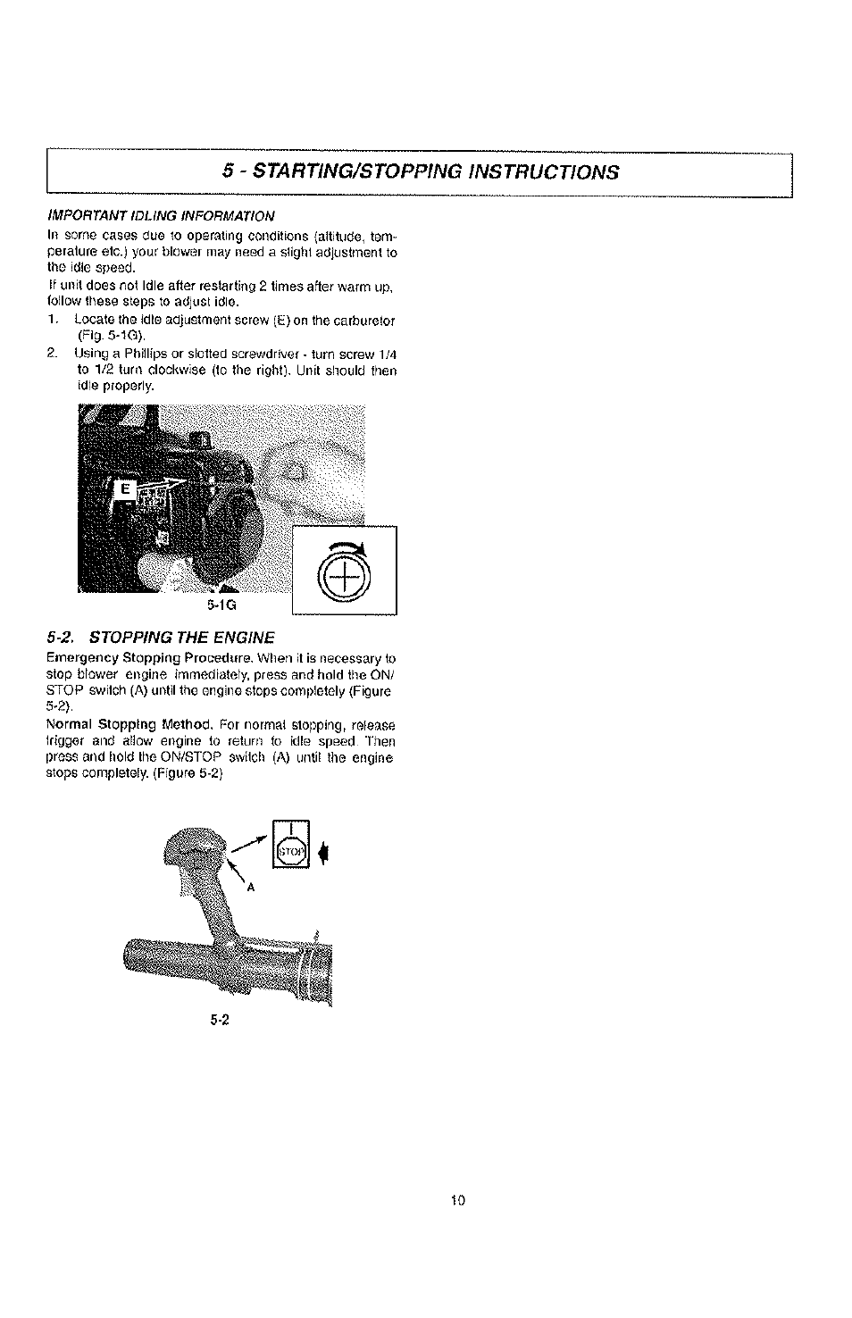 Starting/stopping instructions | Poulan PPBP30 User Manual | Page 10 / 18