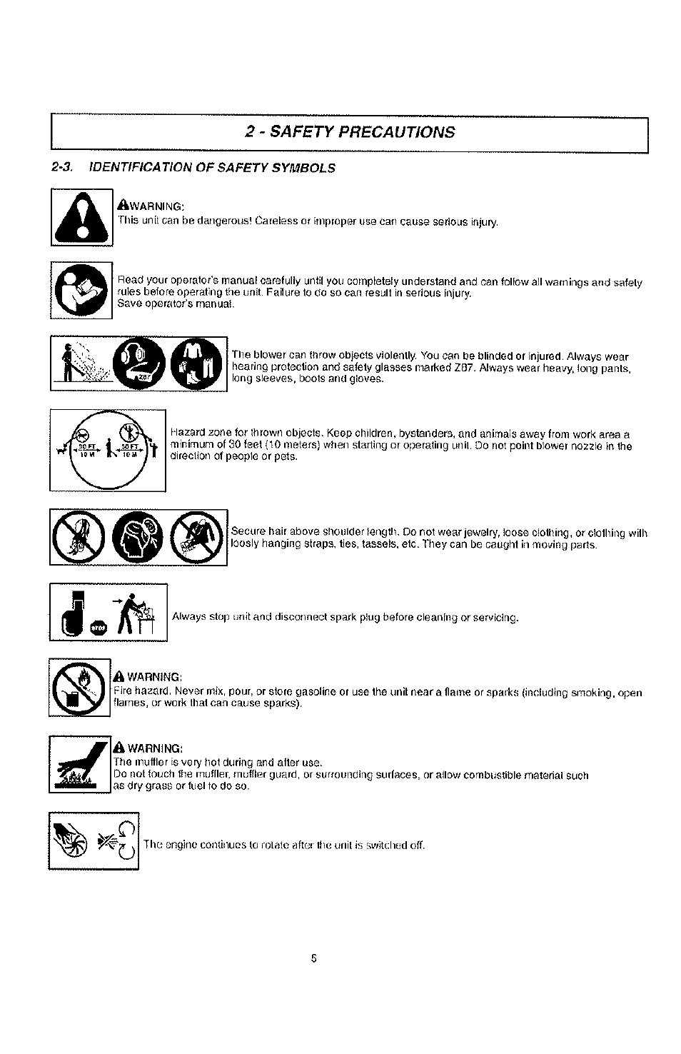 Safety precautions | Poulan PPBP30 User Manual | Page 5 / 18