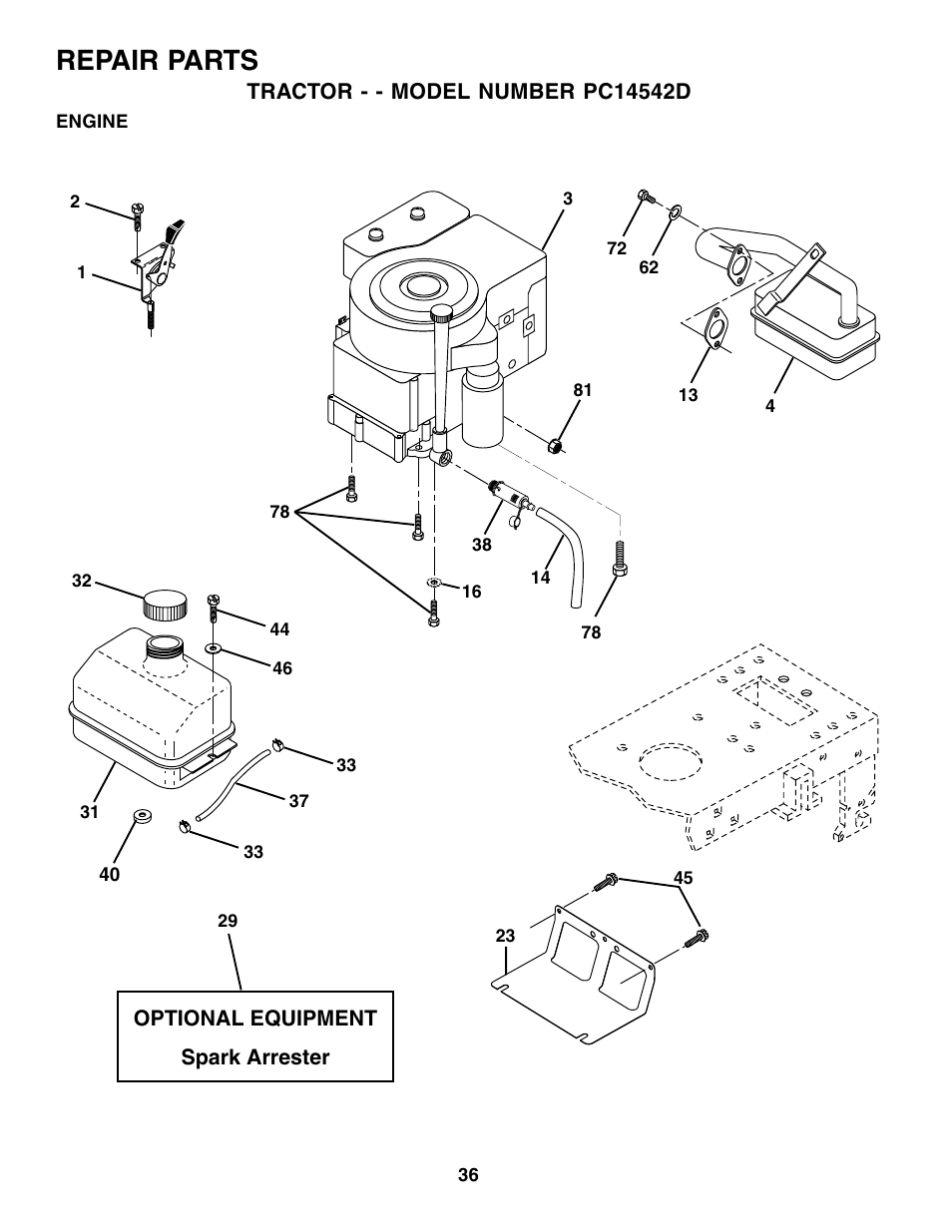 Repair parts | Poulan 179414 User Manual | Page 36 / 48