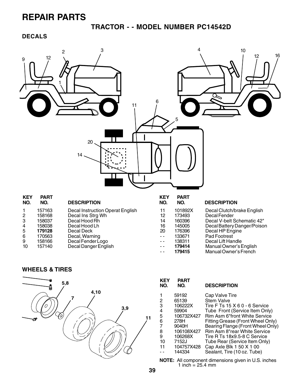 Repair parts | Poulan 179414 User Manual | Page 39 / 48
