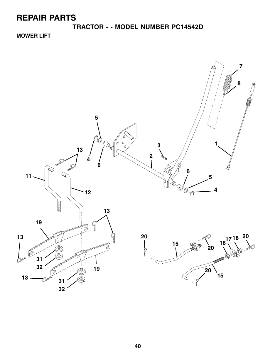 Repair parts | Poulan 179414 User Manual | Page 40 / 48